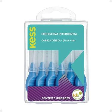 Imagem de Mini Escova Interdental Kess Cabeça Cônica - Ø 3 a 7mm Com 6un Cód. 2004