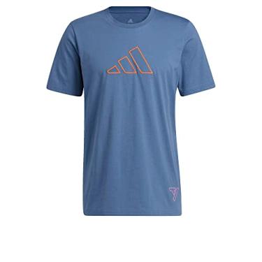 Imagem de adidas Camiseta masculina Trae, azul, tamanho M