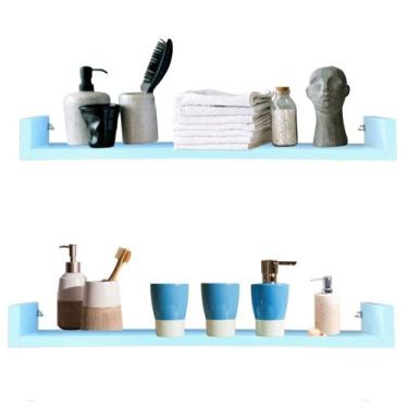 Imagem de Prateleiras De banheiro Nicho Organizador De Lavabo Porta Xampu  Mdf U