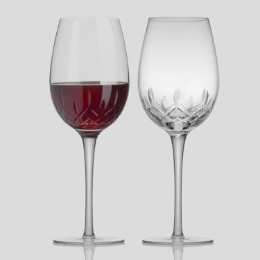 Imagem de SHOSHIN Taças de vinho premium feitas à mão de 623 g - Taças de cristal sem chumbo com designs intrincados cortados à mão, taças de vinho tinto extragrande para jantares elegantes e presentes