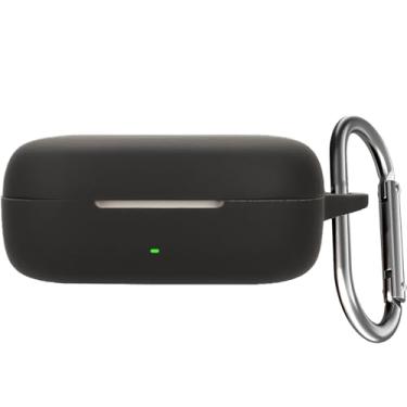 Imagem de USTIYA Capa para Huawei FreeArc Capa de proteção para fones de ouvido sem fio de silicone macio de corpo inteiro com chaveiro, acessórios para fone de ouvido Funda Carcasa (preto)
