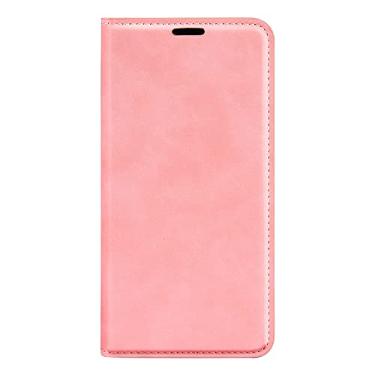Imagem de XZDWH Capa carteira de couro PU para Oppo Realme 14 Pro Plus 5G, design clássico com compartimento para cartão e fecho magnético dobrável (rosa)