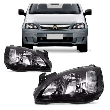 Imagem de Par Farol Dianteiro Mascara Negra Arteb Montana /corsa