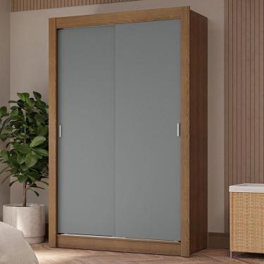 Imagem de Guarda-roupa Solteiro 2 Portas De Correr 4 Gavetas Rustic/cinza Vivare Plus Madesa Rustic/cinza