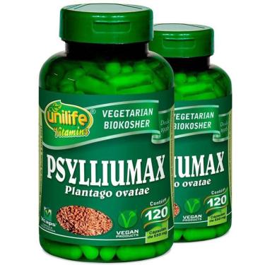 Imagem de Kit 2 Psyllium Unilife Psylliumax 120 Cáspulas