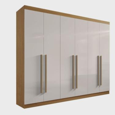 Imagem de Guarda Roupa Casal 6 Portas 6 Gavetas Da Vinci Plus D\'doro Cinamomo-off White