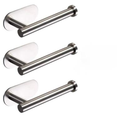Imagem de 1/2/3 PeçAs Porta-Papel HigiêNico De Parede AçO InoxidáVel 304 Sem PerfuraçãO Banheiro/Cozinha(3 PEÇAS)