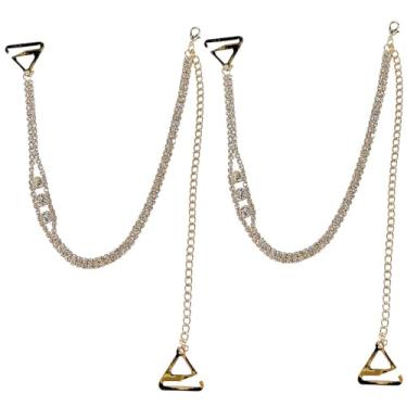 Imagem de Sutiã removível com strass, 2 peças, alças de ombro para mulheres, ajustável, charmosa, cristal, noiva, roupa íntima, corrente, acessórios para vestidos, lingerie antiderrapante, para festa, formatura