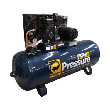 Imagem de Compressor De Ar 20 Pes 175 Libras 250 Litros Trifasico Azul Storm 600