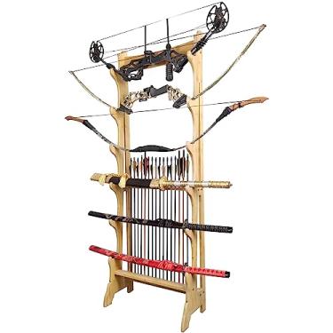 Imagem de Suporte de espada suporte para espadas, suporte para espadas de 4, 5, 6 e 8 camadas, suporte para katanas, suporte para exibição de armas no chão, suportes verticais de madeira para espadas de ar