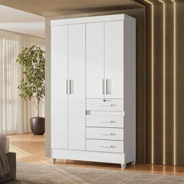 Imagem de Guarda Roupa Infantil Ambiente Sobral 4 Portas Branco Flex - Moval - M