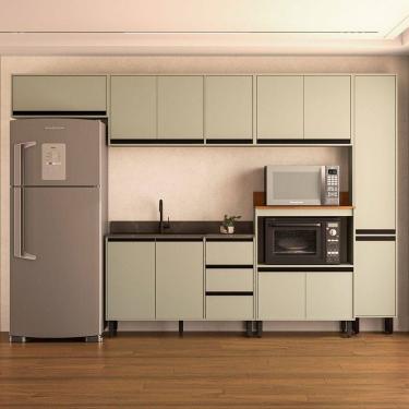 Imagem de Cozinha Completa Koya 12 Portas 3 Gavetas 40250032 Verde Oliva - Politorno