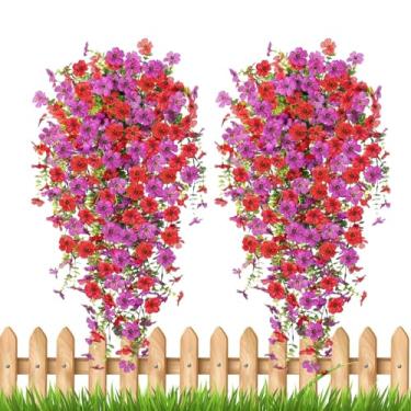 Imagem de Flores Artificiais - Trepadeira Decorativa Para Festas | Flores Artificiais Vibrantes Para Pendurar Kit Com 2 Unidades Para Quintal Varanda Sacada Pátio Jardim Ambientes Internos E