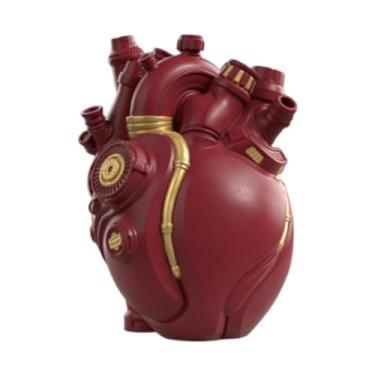 Imagem de XLWLLNJ Plantas de vaso de flores do coração de contêiner de flores de resina floral vaso de resina para halloween de casamentos para desktop halloween, Vermelho