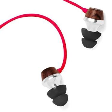 Imagem de Symphonized ALN Fones de ouvido intra-auriculares de madeira genuína premium com isolamento de ruído, fones de ouvido com microfone (vermelho)