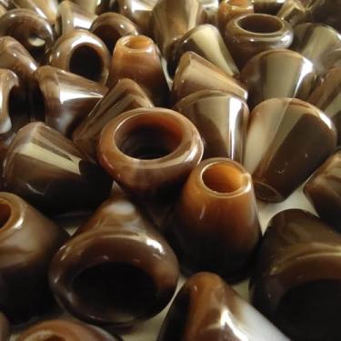 Imagem de Ponteira para Biquíni e Cordões, 12mm, Marrom Tartaruga, 1000 Unidades