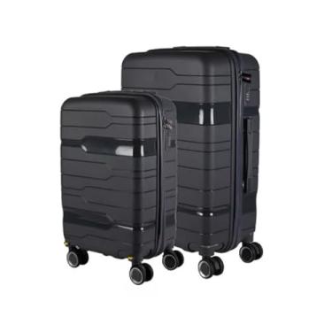 Imagem de Kit 2 Malas de bordo 10KG + Mala de Viagem 23KG Polipropileno Com Rodas Giratórias (Cinza)