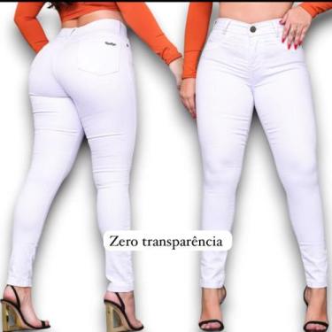 Imagem de Calça feminina branca mais vendida tecido premium não amarela zero tra