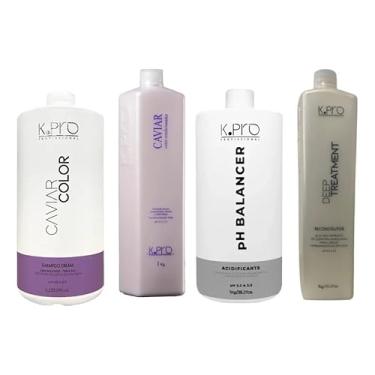 Imagem de Kit Shampoo e Condicionador + Deep Reconstructor 1000ml + Ph Balancer 1Kg Caviar Color - Kpro