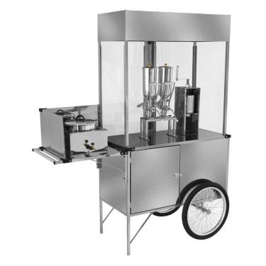 Imagem de Carrinho De Churros Cefaz Inox 2 Doceiras E Rodas De Bicicleta L23p