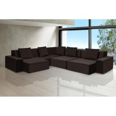 Imagem de Sofá De Canto Dubai 3,32x3,32m-marrom