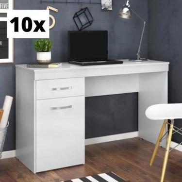 Imagem de Conjunto 10 Escrivaninhas Com 1 Porta 1 Gaveta Vitória Demóbile Branco