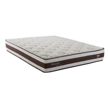 Imagem de Colchão Casal Mississipi Com Pillow Top E Molas Maxpring 25x138x188cm Herval Marrom Com Branco