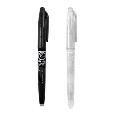 Imagem de 02 Canetas Apaga Com Calor Mágica Branca Preta Patchwork. - De Acordo 