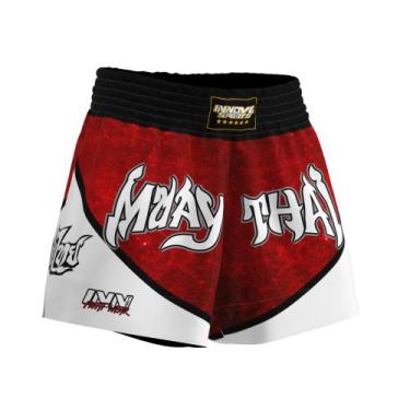 Imagem de Short Muay Thai Bermuda Calção Tailandês Red Mist Resistente - Inn Fig