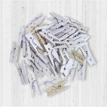 Imagem de Mini pregador Mini prendedor De Madeira 2,5cm pacote Varal De Foto Mural Memory(BRANCO,500)