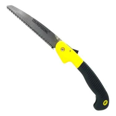 Imagem de Serrote de Poda Dobrável, Lâmina 18cm, Cabo Emborrachado, Corte Duplo Sentido, para Madeira e Jardim