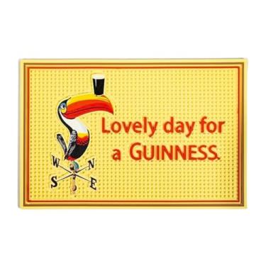 Imagem de Tapete de bar Guinness – 45,7 x 30,5 cm, durável e lavável na máquina de lavar louça, com o icônico Gilroy Lovely Day para um design de tucano retrô Guinness