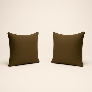Imagem de Kit 2 Almofadas 42cm Fofinhas Suede Sala Ou Quarto Balaqui Marrom