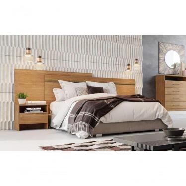 Imagem de Cabeceira Para Cama Box Casal Com 2 Mesas De Cabeceira - Volga-cumaru - Móveis Horizonte
