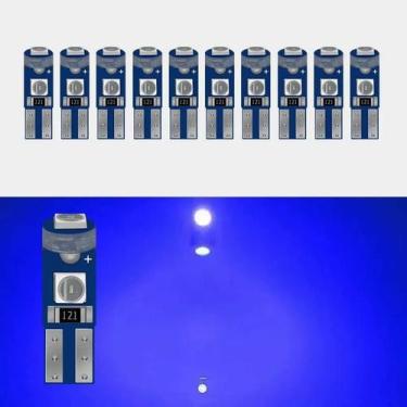 Imagem de Kit 10 Lâmpadas Led Pinguinho T5 3 Leds Painel Carro Moto - Genérico, 