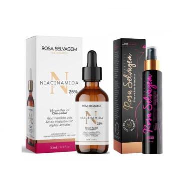 Imagem de Sérum Facial Clareador 25% Niacinamida + Óleo Corporal - Rosa Selvagem