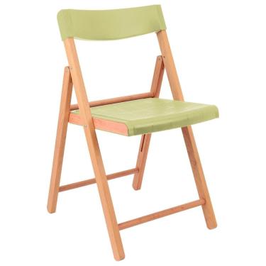 Imagem de Cadeira de Madeira Dobrável Tramontina Potenza Natural Polipropileno Salvia