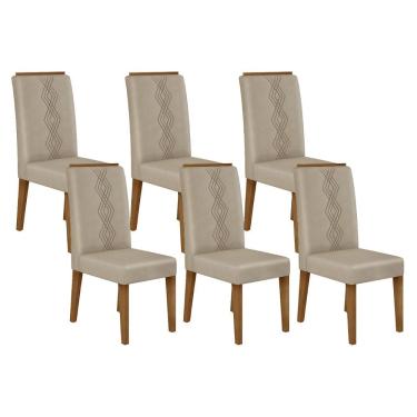 Imagem de Kit com 06 Cadeiras Yasmin Freijó Veludo Kraft DJ Móveis