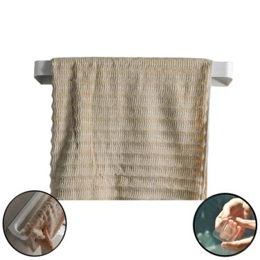 Imagem de Porta Toalha Toalheiro 55cm de Parede Com Adesivo Bege - Eleve TPE100BGF Ou