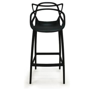 Imagem de Kit Com 4 Banqueta Alta Allegra Masters 100% Polipropileno Preta