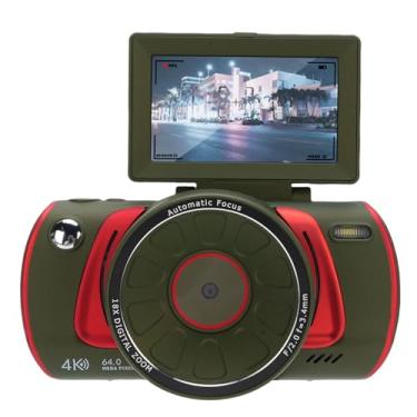 Imagem de EBTOOLS Câmera Digital Retro 4K, Zoom óptico de 64mp 18x, Foco Smart Auto, Tela Flip de 3 Polegadas, Anti Shake, Suporte de Vídeo HD, Câmera de Vídeo retrô, para Viagens, Selfie, Vlog (Verde)
