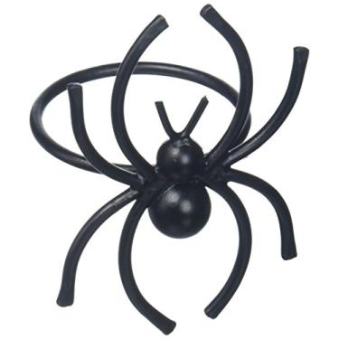 Imagem de DII Conjunto de anéis de guardanapo de Halloween, novidade de decoração de mesa, 2x1,5x1,5, aranha preta, 6 peças