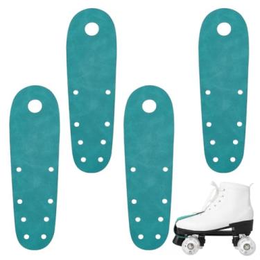 Imagem de AHANDMAKER 4 peças de protetores de dedo do pé de patins, protetores de bico plano de camurça sintética durável capa protetora universal para dedos de skate com 8 pequenos furos para acessórios de