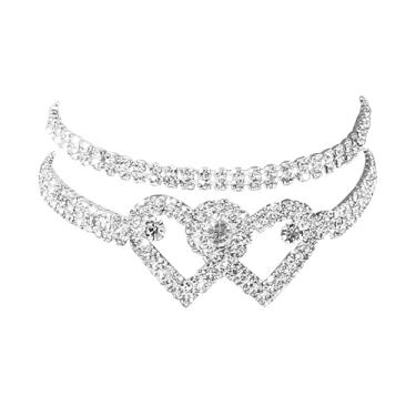 Imagem de KaFu Tornozeleiras femininas de strass de coração, tornozeleiras de tênis prateadas brilhantes ajustáveis, zircônia cúbica cintilante, diamante, corrente de pé, praia, verão, joias, presentes, Small