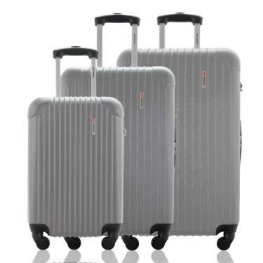 Imagem de Kit Conjunto 3 Malas Rígidas 360 - Gladiador A2C3, Cinza