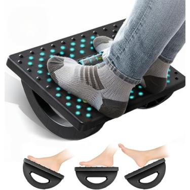 Imagem de Apoio para Pés, Apoio para pés ergonomico, Apoio de pé, Suporte pé, Rodas de Massagem Giratórias de 180 Graus, Apoio para Pés Embaixo Da Mesa, Preto