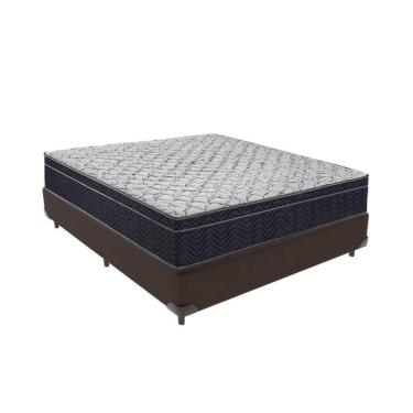 Imagem de Cama + Box Casal Colchão Ortobom D45 Airtech Extra Firme Marrom