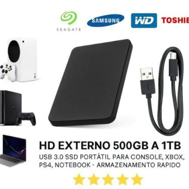 Imagem de HD Externo Portátil 500GB Toshiba USB 3.0 Ultra Rápido para Notebook