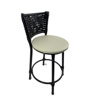 Imagem de Kit banqueta baixa de junco cozinha americana gourmet bistrô - FortMix