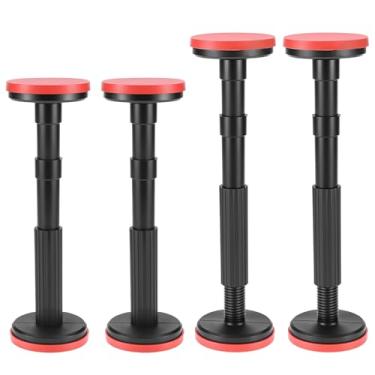 Imagem de QWORK Poste de suporte telescópico ajustável, haste de suporte de 4 peças para gabinete, suporte de elevação de gabinete, 17,8 cm - 45 cm de altura ajustável sistema de pia e macaco de piso